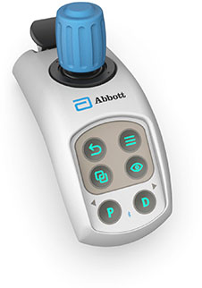 Wireless table side controller used in Abbott's OCT intravascular imaging.