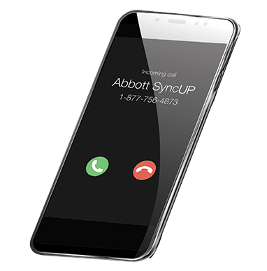 Abbott SyncUP on smartphone display