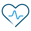 Heart icon with EKG through middle 