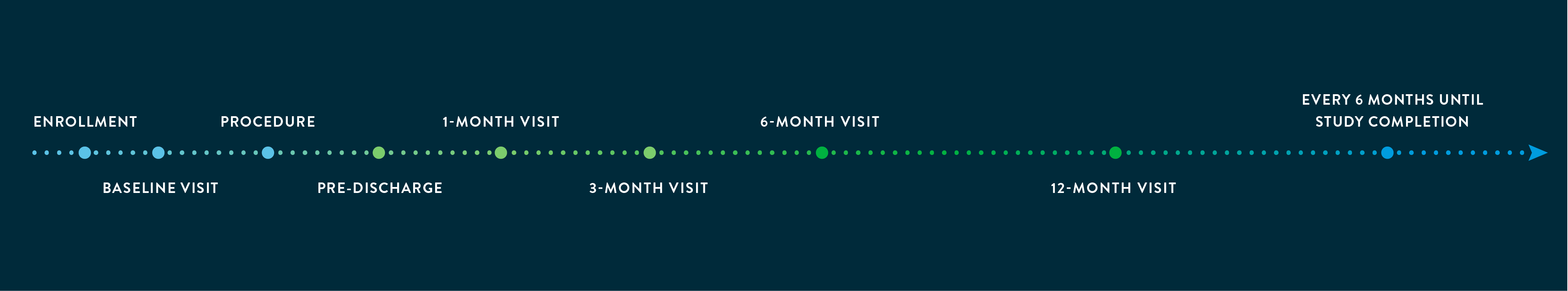  Timeline banner outlining the timing of visits