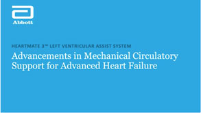 Webinar cover page for Advancements in Mechanical Circulatory Support for Advanced Heart Failure.