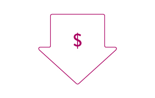 graphic of an arrow with a dollar sign pointing down