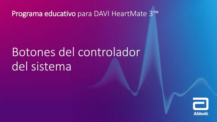 Educación para pacientes del LVAD HeartMate 3— 4: Botones del controlador del sistema de bolsillo