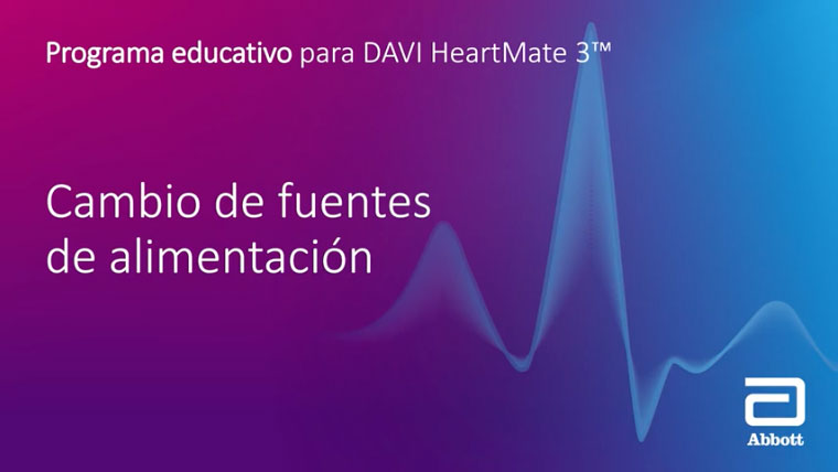 Educación para pacientes del LVAD HeartMate 3 — 8: Cómo cambiar las fuentes de alimentación