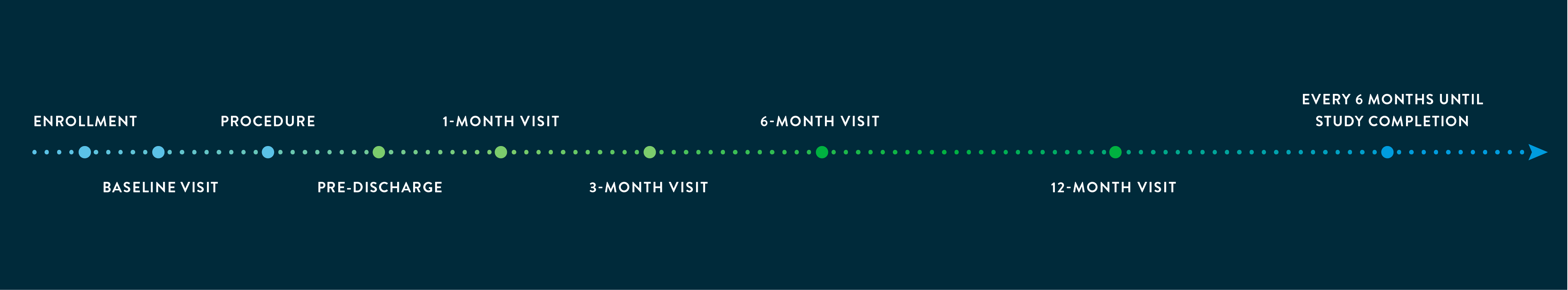   Timeline banner outlining the timing of visits