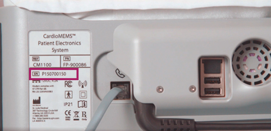 Patient Electronics System Serial Number