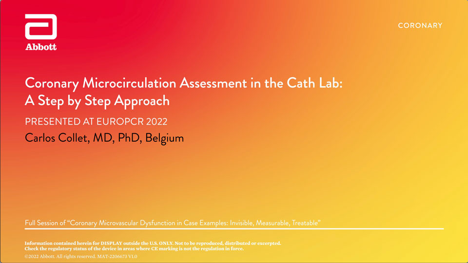 Coronary Microcirculation Cath Lab Assessment Video