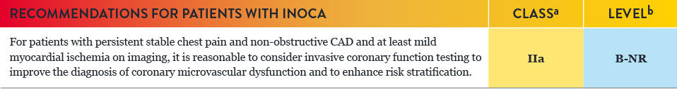 Recommendations for patients with INOCA