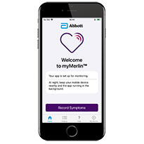 Cell phone displaying the myMerlin mobile app setup screen