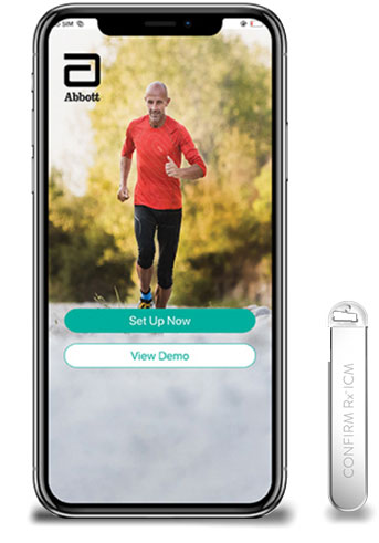Implantierbarer Confirm Rx™ Arrhythmie-Monitor mit Smartphone