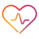 Heart icon with EKG through middle 