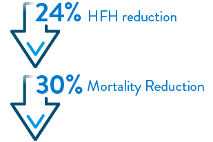 24% HFH reduction | 30% Mortality reduction