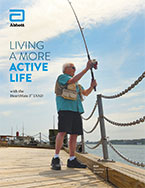 Cover of HeartMate 3 LVAD patient education brochure with an older man fishing.