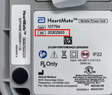 mobile power unit serial number