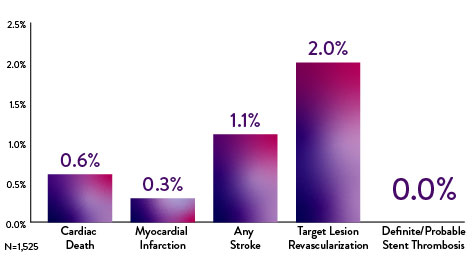 XIENCE™ Stent 1-year data, when using 3-month DAPT, shows 0.0% definite or probable stent thrombosis