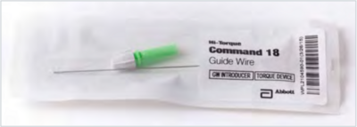 Hi-Torque Command™ 18 guidewire comes with a torque device and guidewire introducer