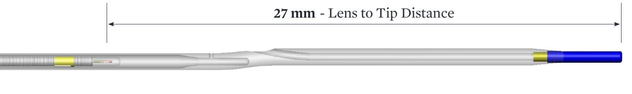 Dragonfly OPTIS imaging catheter 28 mm lens to top distance