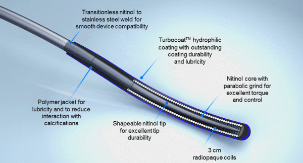 Hi-Torque Command™ peripheral workhorse guidewires construction and features contribute to success