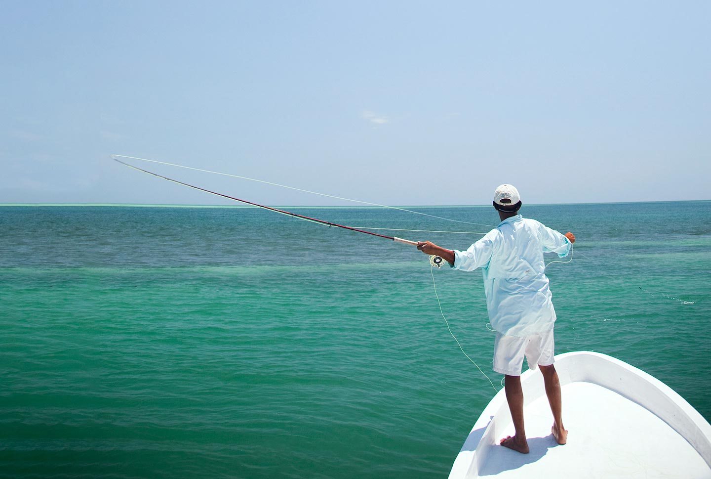 fishing off a boat