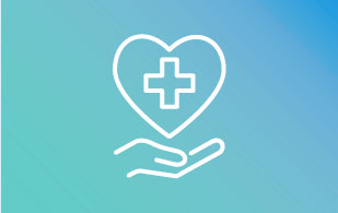  heart cross hand icon